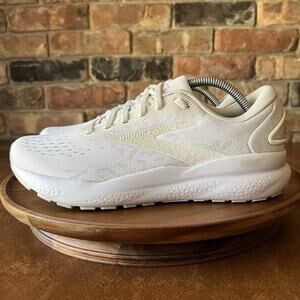 Brooks Ghost 16 Women's 9 White Gray Neutral Cushion Road Running Shoes Sneakers